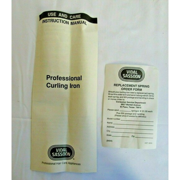 Vintage Vidal Sassoon Gold Series Professional Curling Iron ¾” Barrel Orig Box - Picture 4 of 6